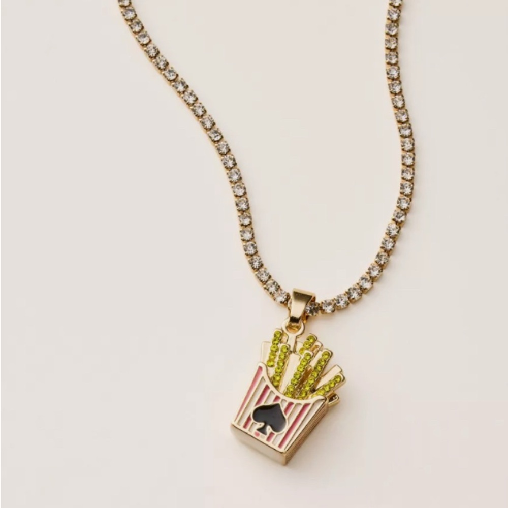 KATE SPADE NEW YORK X TARGET FRENCH FRIES NECKLACE RHINESTONES NEW